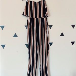 Sleeveless Striped Jumpsuit S